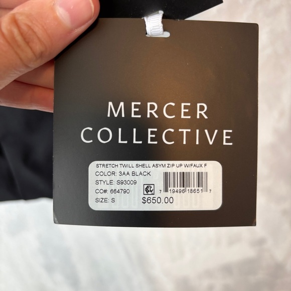 Mercer Collective Saks fifth avenue black Betsy Asymmetric Down Parka small NWT - Picture 5 of 16
